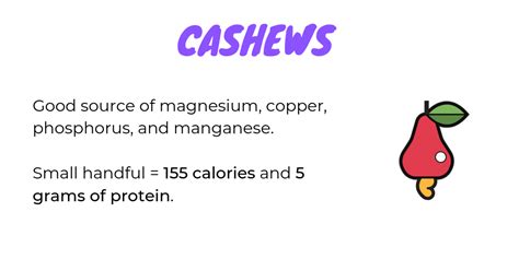 This article examines their nutrition profile and key health benefits. A small handful of cashews makes for a healthy mid-day snack. Learn more about the health ...