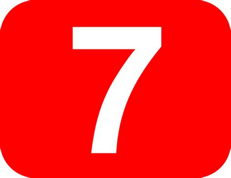 Number 7 Red Background Clip Art At Vector Clip Art Online