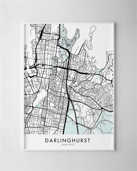 Sydney Darlinghurst Map Print Chelsea Chelsea