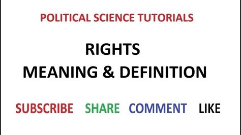 Meaning And Definition Of Rights Youtube