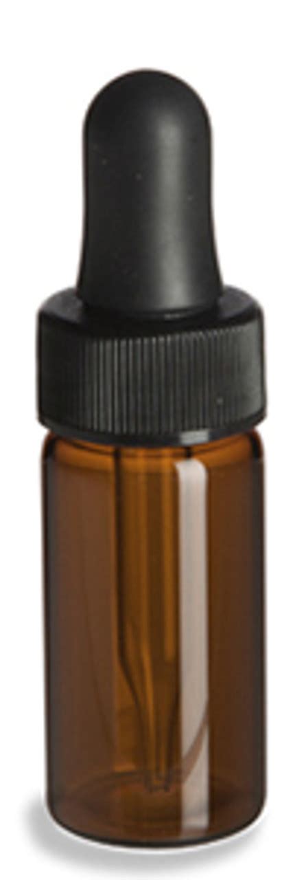 Amber Glass Vial With Dropper 2 Dram Specialty Bottle