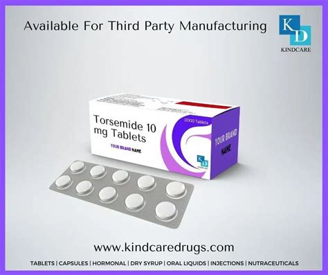 TORSEMIDE MG TABLETS Prescription Packaging Type Blister At Rs Box In Roorkee
