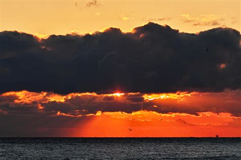 Wallpaper Sea Sunset Clouds Sun Dusk Hd Widescreen High