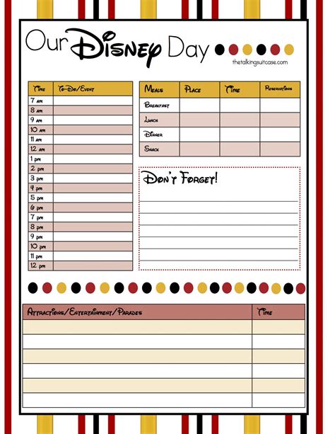 Printable Disney World Planning Sheets