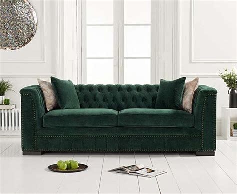 Porto Green Velvet 3 Seater Sofa Sofa Bed Furniture Design Green Sofa