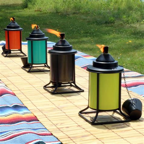 Sunnydaze Metal Tabletop Torches Outdoor Patio And Lawn Citronella