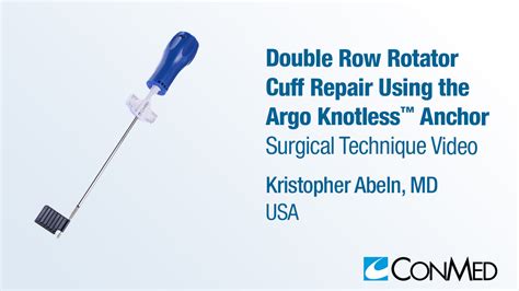 Cufflink™ Double Row Rotator Cuff Repair Using Y Knot® Pro Rc And Argo