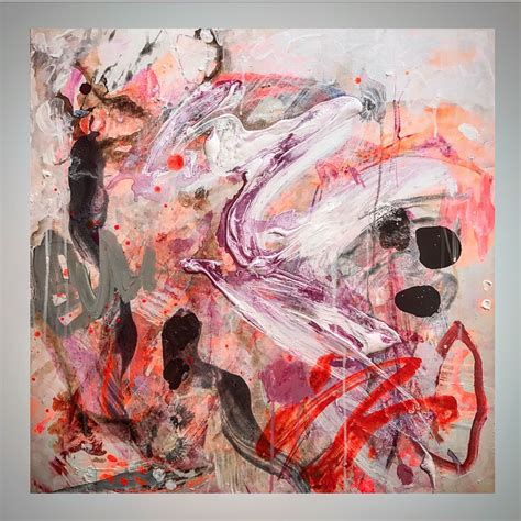 Abstract Expressionism Millennial Pink 61cm X 61cm Modern Art