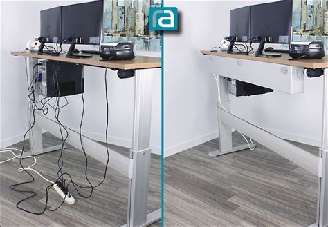 How about the way that every time you stretch your legs out under your desk, you magically tap the power cord plugged into the back of your computer and everything goes blank (that's a common issue believe it or not). Cable Management Solutions for Standing Desks - RightAngle ...