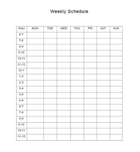 28 Weekly Schedule Templates Free Excel Pdf Formats