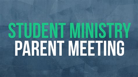 Student Ministry Parent Meeting Redemption Chapel