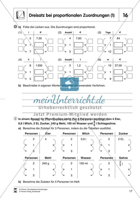 Das sind meine aufgaben, kann. Proportionale Zusammenhänge - meinUnterricht