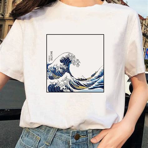 2020 The Great Wave Of Aesthetic T Shirt Women Tumblr 90s And So It Is