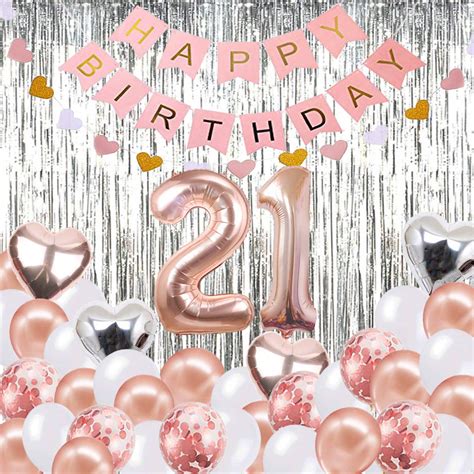 Buy Szhuiher Th Birthday Decorations Banner Balloon Happy Birthday Banner Th Rose Gold