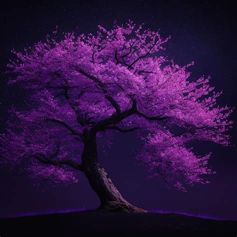Premium Ai Image Sakura Tree On Dark Background Illustration