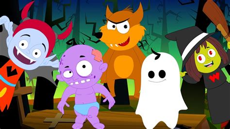 Five Little Monsters Scary Rhymes Halloween Song Nursery Rhymes