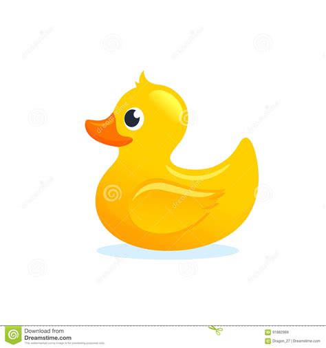 Yellow Rubber Duck Vector Illustration Stock Vector