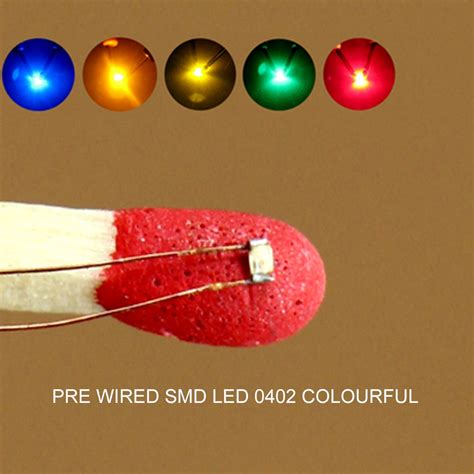 C0402 40pcs Pre Soldered Micro 0 1mm Copper Wired 0402 Smd Led Light