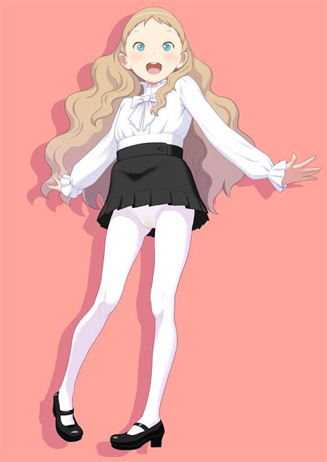 Takatou Sora Aurore Original Highres Girl Black Skirt Blonde Hair Blush Cameltoe Flat
