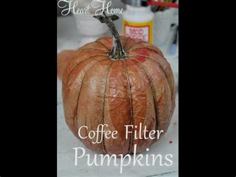 Coffee Filter Decoupaged Pumpkin! - YouTube
