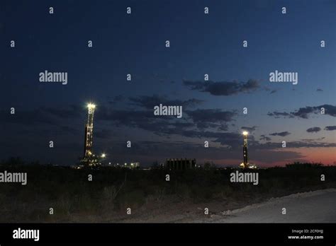 Amazing View Of Oil And Gas Drilling Rigs In The Permian Basin Of West