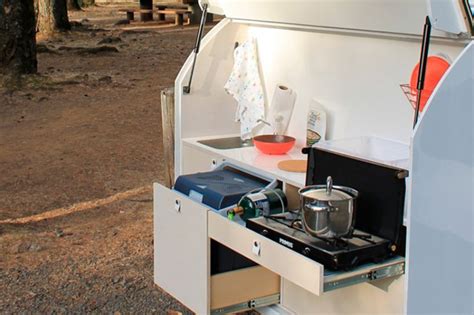 This Tiny Teardrop Trailer Fits A Queen Size Bed And Fully Equipped Kitchen