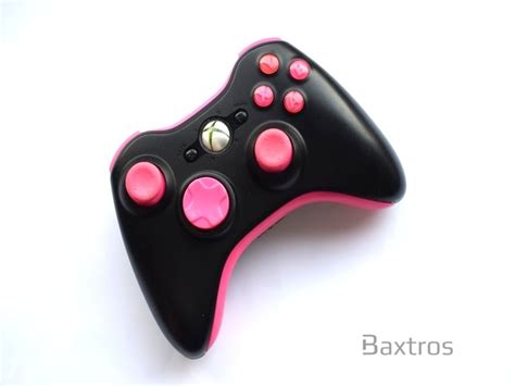 Official Microsoft Xbox 360 Wireless Controller Black Pink Baxtros