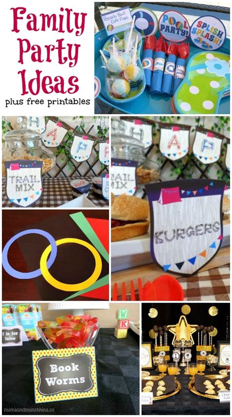 Family Party Ideas (Free Printables) - Moms & Munchkins