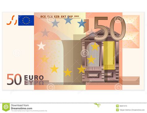 Euro Bankbiljet Vijftig Vector Illustratie Illustration Of Zaken