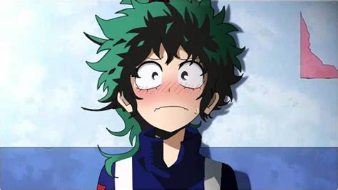 An Anime Character With Green Hair Staring At The Camera