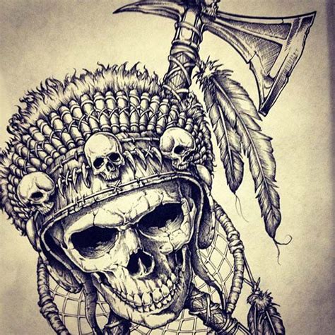 Pin De Steve Smith En Art Tatuajes Con Cráneo Indio Cráneo Indio