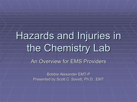 Pdf Hazards And Injuries In The Chemistry Lab Ncemsf Hazards And