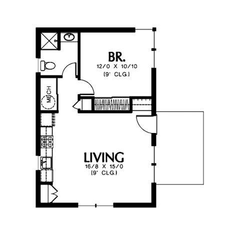 Modern Style House Plan 1 Beds 1 Baths 600 Sqft Plan 48 473 Floor