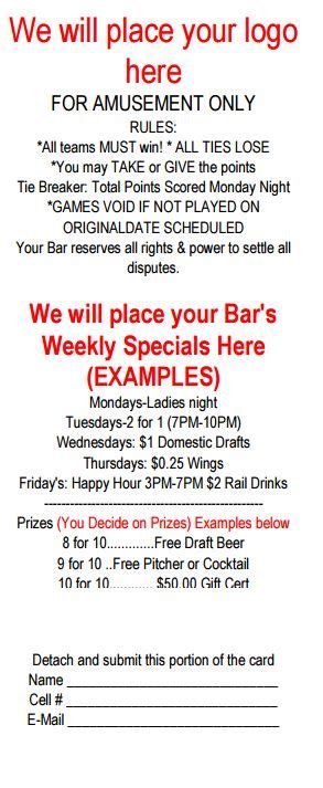 Maybe you would like to learn more about one of these? Bar Parlay Cards | Printable Parlay Cards