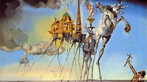 Salvador Dalí Painting Fantasy Art Skull War Clocks Time Classic