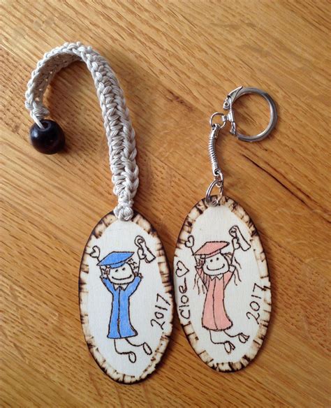 Personalized Graduation Magnet Keychain And Bookmark Rustic Wooden
