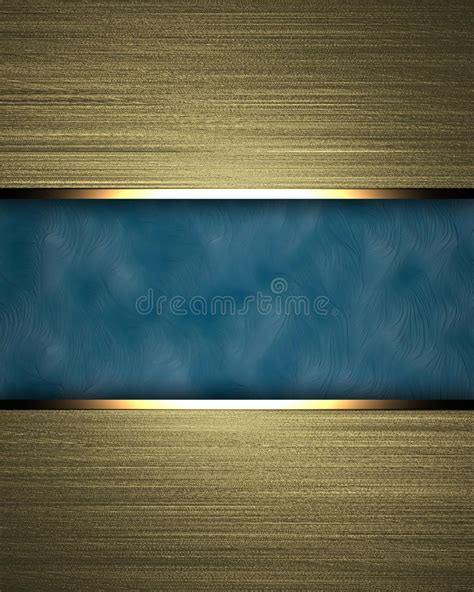 Gold Background With Blue Texture Stripe Layout Stock Illustration