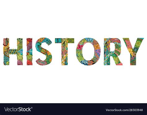 Word History Entangle Object Royalty Free Vector Image