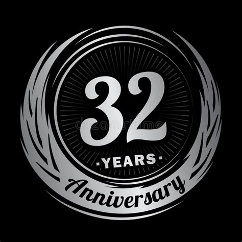 32 Years Anniversary Elegant Anniversary Design 32nd Logo Stock