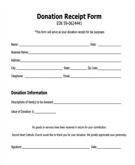 Free Donation Receipt Template