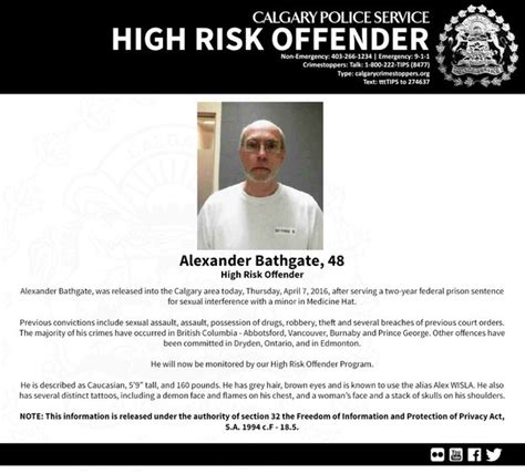 Police Warn Public About Release Of High Risk Offender In Calgary