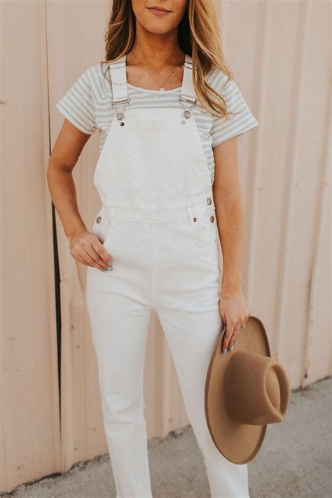 White Overall Outfit Inspiration White Overalls White Overalls