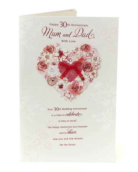 Buy 30th Wedding Anniversary Card Mum And Dad Pearl Wedding