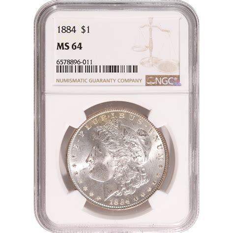Certified Morgan Silver Dollar 1884 Ms64 Ngc Golden Eagle Coins