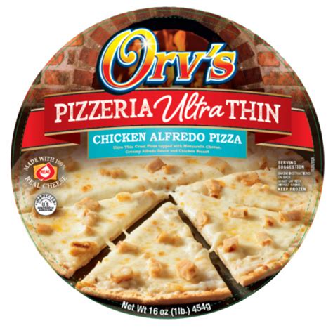 Orvs Pizzeria Ultra Thin Garlic Chicken Alfredo Frozen Pizza 16 Oz