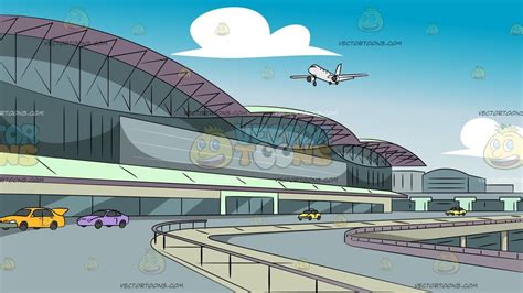 Modern Airport Departure Terminal Background Cartoon Background