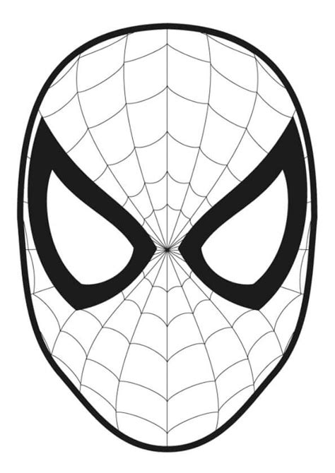 スパイダーマンの基本マスク 印刷可能ぬりえ無料ダウンロード