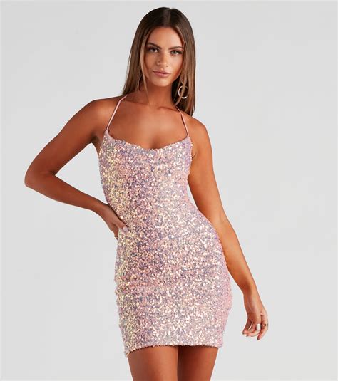 Party Glam Sequin Mini Dress And Windsor