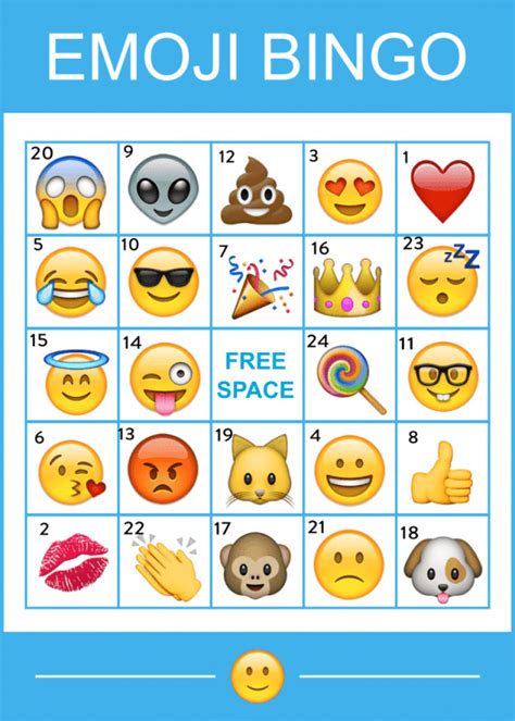 Software for creating printable bingo games is sometimes known as a bingo card creator, a bingo card generator, or a bingo card maker. Free Printable Emoji Bingo Game | Catch My Party