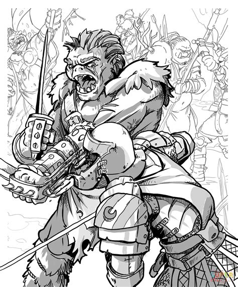 Dnd Orc Coloring Page Free Printable Coloring Pages